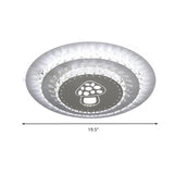 Modern Crystal Ceiling Mount Led Light Fixture For Bedroom - White Loving Heart/Square/Rose Design