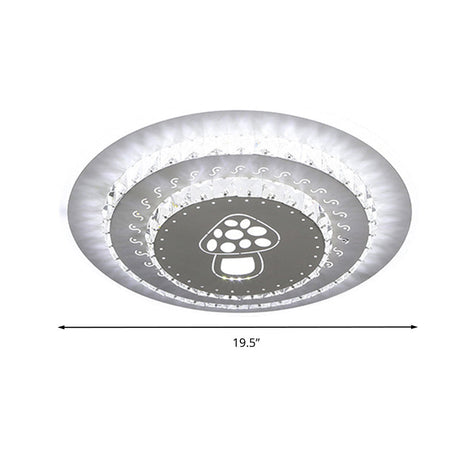 Modern Crystal Ceiling Mount Led Light Fixture For Bedroom - White Loving Heart/Square/Rose Design