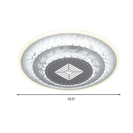 Modern Crystal Ceiling Mount Led Light Fixture For Bedroom - White Loving Heart/Square/Rose Design