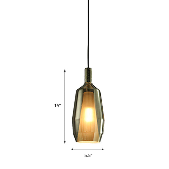 Modern Green Glass Tulip Pendant Light Fixture - Dining Room Hanging Lamp Kit