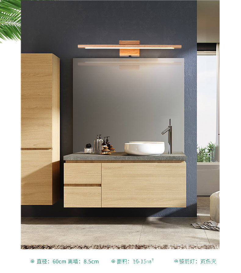 Simplistic Wooden Led Wall Mounted Vanity Light Fixtures For Bathrooms