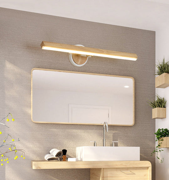 Nordic Led Wooden Vanity Sconce Light For Modern Bathroom Décor