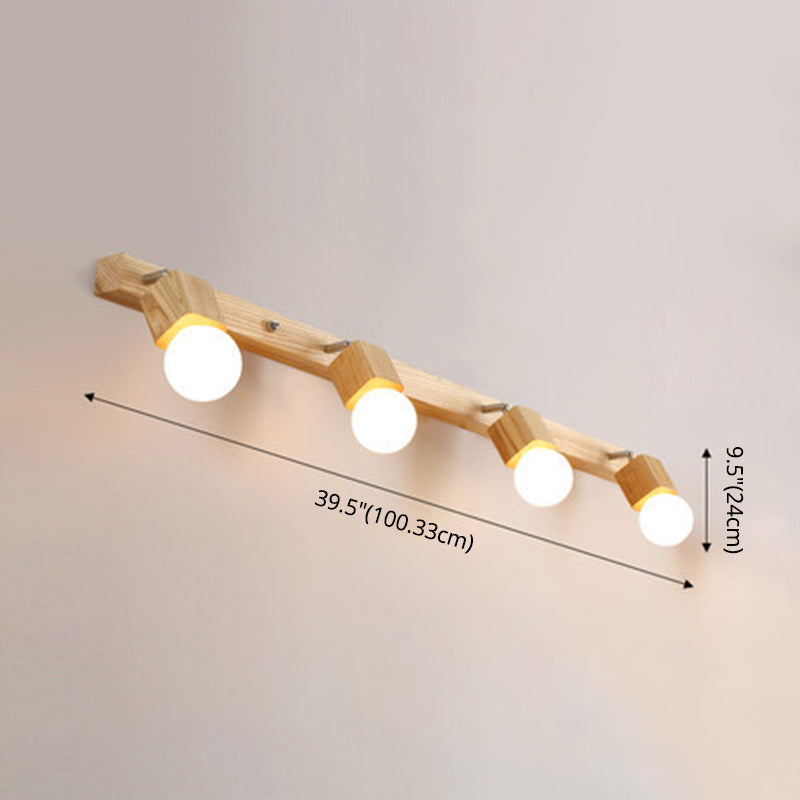 Adjustable Wooden Vanity Mirror Light: Modern Sconce For Bathroom