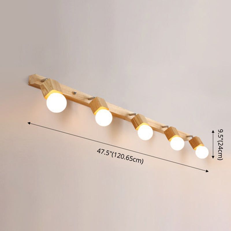 Adjustable Wooden Vanity Mirror Light: Modern Sconce For Bathroom