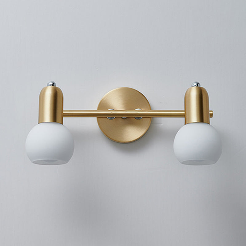 Nordic Luxury Metal Vanity Mirror Lights - Down Lighting Bath With Glass Shade