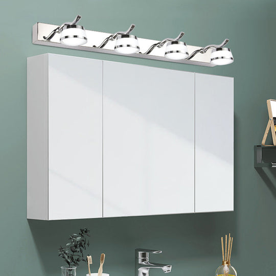 Led Crystal Vanity Mirror Lights - Modern Stainless Steel Bathroom Sconce