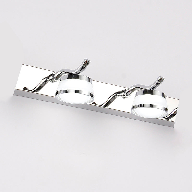 Led Crystal Vanity Mirror Lights - Modern Stainless Steel Bathroom Sconce 2 / Stainless-Steel Warm