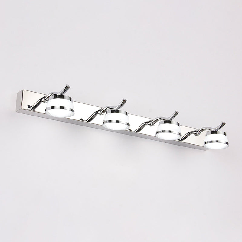Led Crystal Vanity Mirror Lights - Modern Stainless Steel Bathroom Sconce 4 / Stainless-Steel Warm