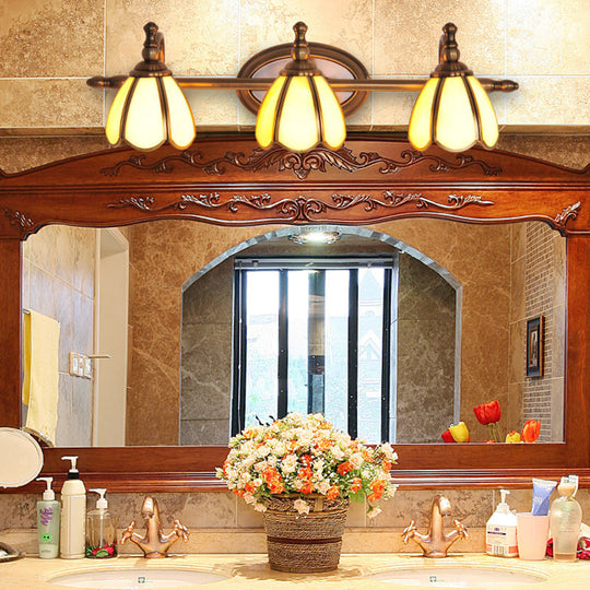 Colonial Style Vanity Lights With Metal Arms For Bathroom Mirrors