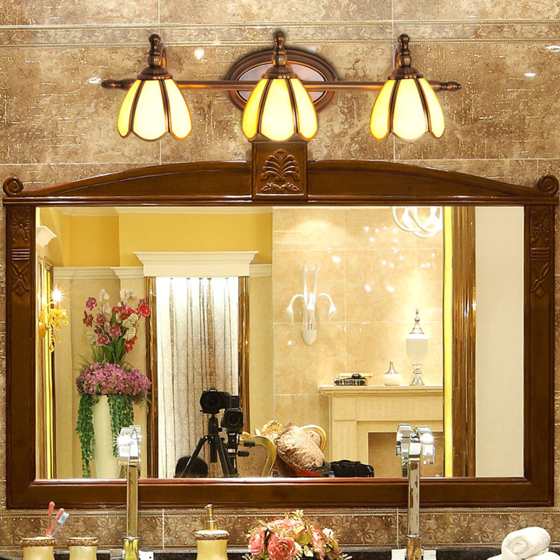 Colonial Style Vanity Lights With Metal Arms For Bathroom Mirrors