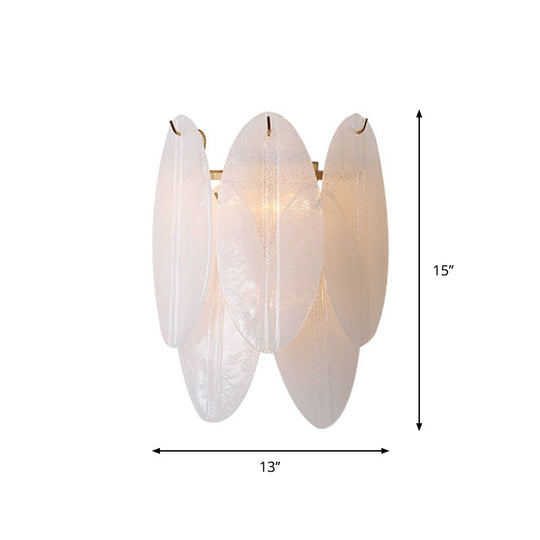 Modern Oval Wall Sconce With 3 White Glass Lights For Hallways