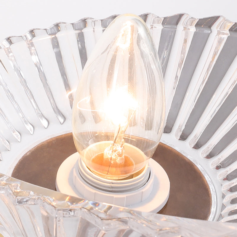 Gold Finish Shell-Shape Bedside Wall Mount Light With Frosted Glass - Contemporary Style Lamp