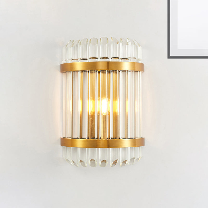 Modern Golden Wall Sconce With Crystal Shade Bedside Mount Light (12/21.5 W)