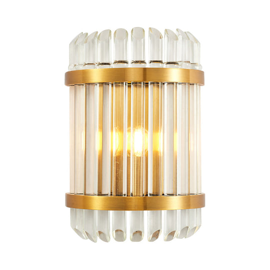 Modern Golden Wall Sconce With Crystal Shade Bedside Mount Light (12/21.5 W)