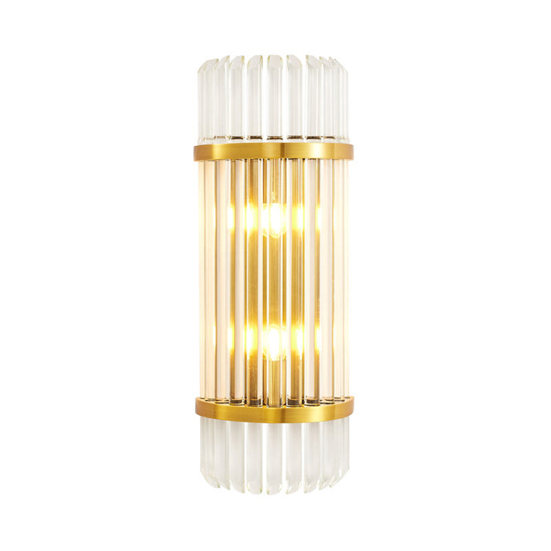 Modern Golden Wall Sconce With Crystal Shade Bedside Mount Light (12/21.5 W)