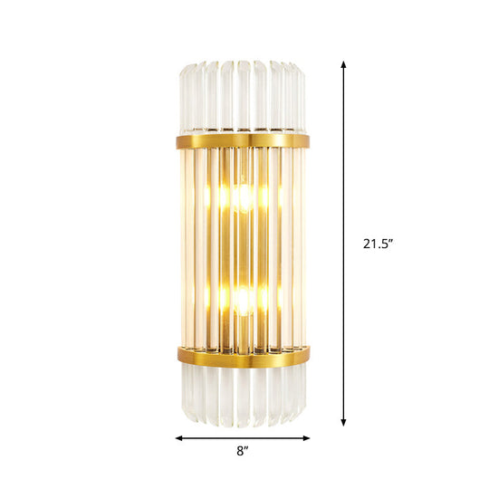 Modern Golden Wall Sconce With Crystal Shade Bedside Mount Light (12/21.5 W)