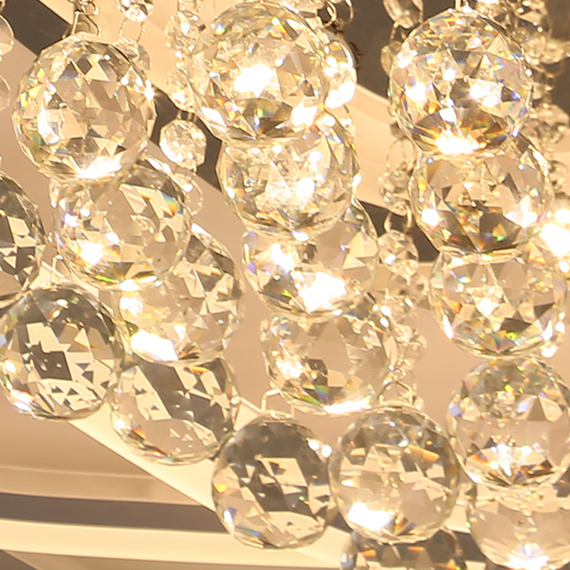 Led Triangle Crystal Ceiling Lamp - Simple & Stylish Flush Mount Fixture In Warm/White Light (3