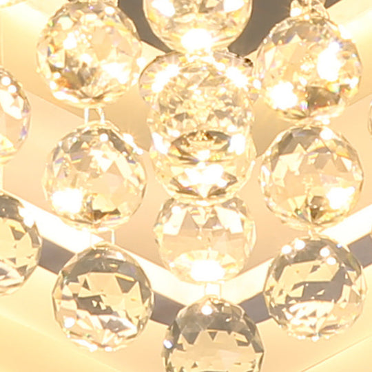Square Crystal Led Flush Ceiling Light - 19.5/23.5/27.5 Sizes Modern White Design Warm/White