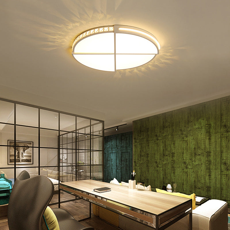 16.5’/20.5’ Simple Round Led Flush Mount Lamp - White Ceiling Light Fixture For Bedroom Warm/White