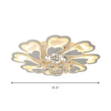 Loving-Heart Led Flush Light In Warm/White - Contemporary Acrylic Design 27’/31.5’ Wide