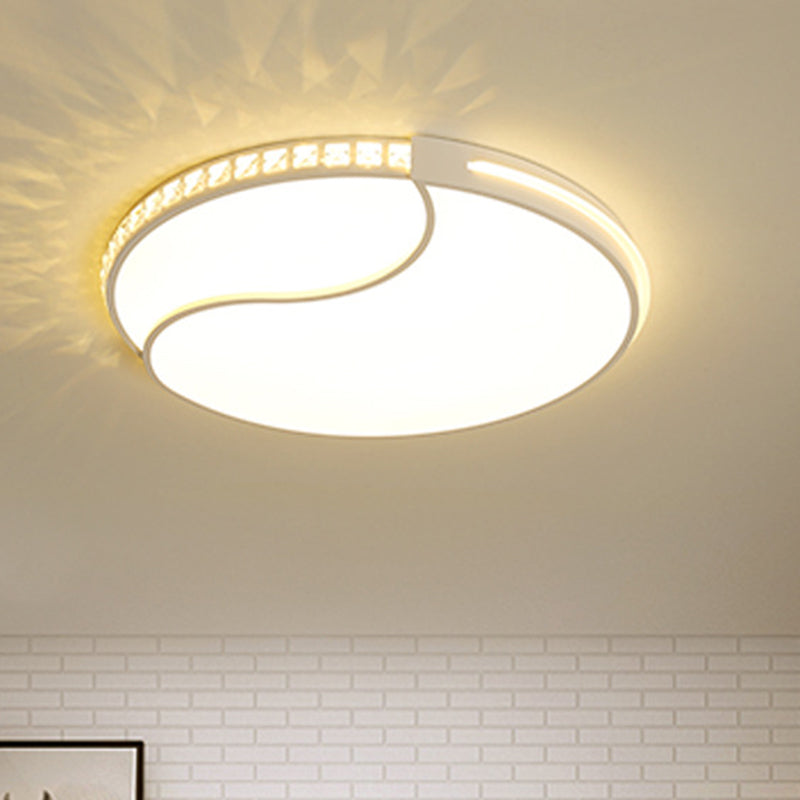 Premium 16.5/20.5/24.5 White Led Ceiling Mount Round Flush Light Fixture In Warm/White Sleek Acrylic