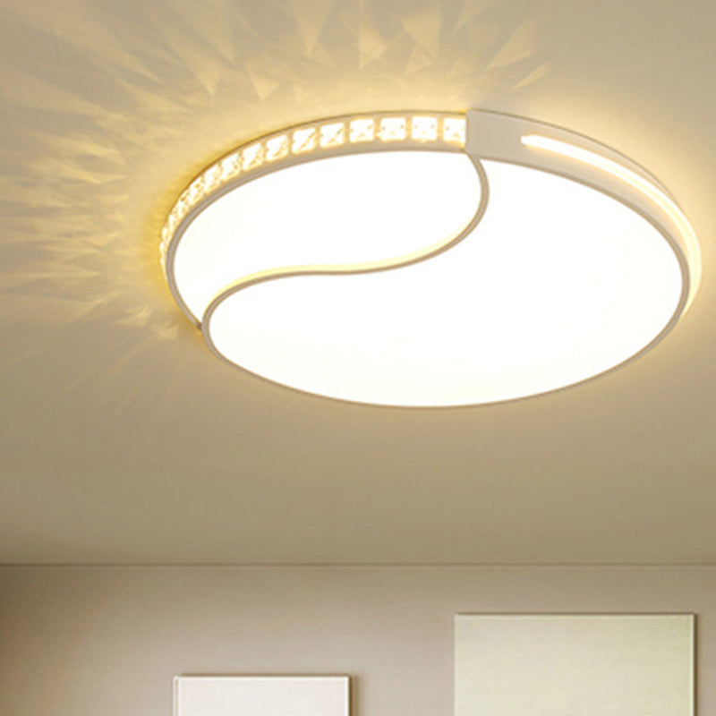 Premium 16.5/20.5/24.5 White Led Ceiling Mount Round Flush Light Fixture In Warm/White Sleek Acrylic