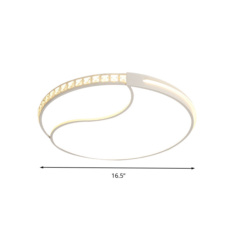Premium 16.5/20.5/24.5 White Led Ceiling Mount Round Flush Light Fixture In Warm/White Sleek Acrylic