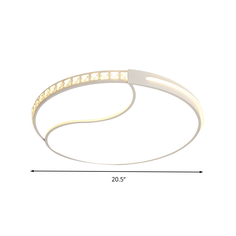 Premium 16.5/20.5/24.5 White Led Ceiling Mount Round Flush Light Fixture In Warm/White Sleek Acrylic