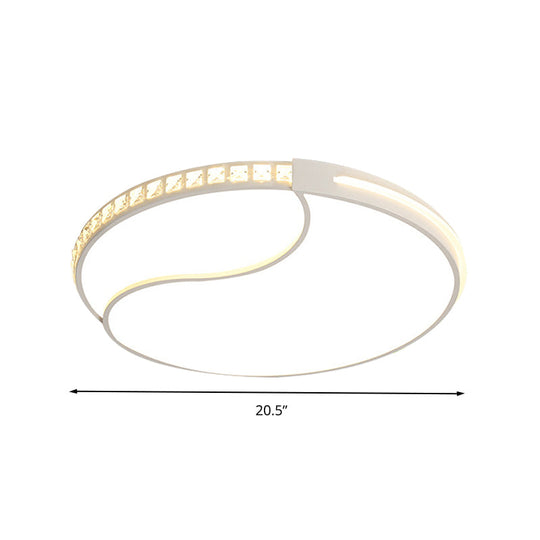 Premium 16.5/20.5/24.5 White Led Ceiling Mount Round Flush Light Fixture In Warm/White Sleek Acrylic