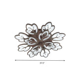 Modern Acrylic Floral Ceiling Mount Light Fixture - Coffee Finish 12/15 Lights Warm/White/3 Color