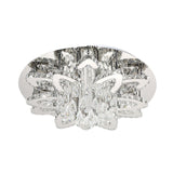 Led Crystal Blossom Ceiling Light - Remote Control Dimming Modern Chrome Finish For Living Room