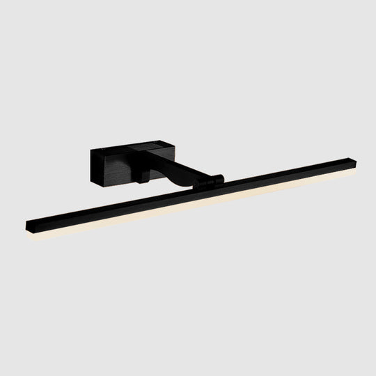 Nordic Minimalist Rectangular Metal Single Vanity Wall Light Fixture Black / 16 Third Gear