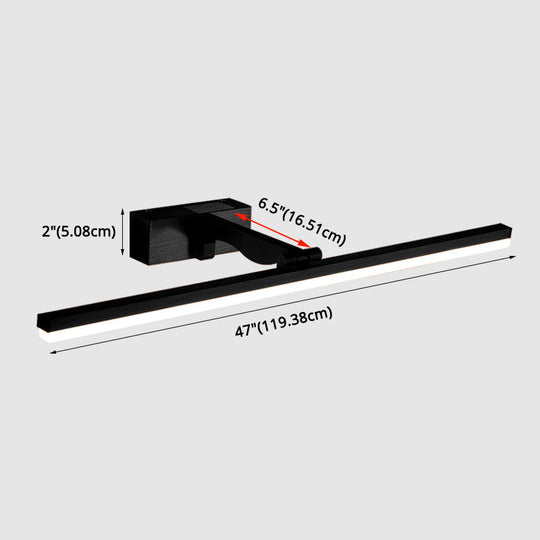 Nordic Minimalist Rectangular Metal Single Vanity Wall Light Fixture