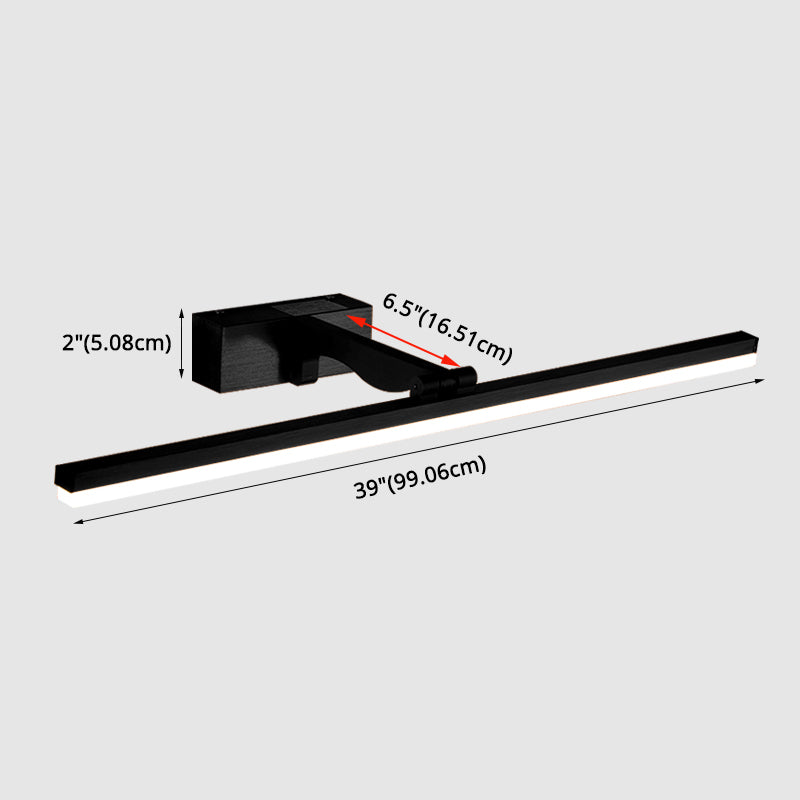 Nordic Minimalist Rectangular Metal Single Vanity Wall Light Fixture