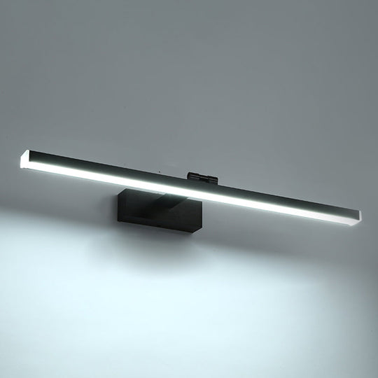 Modern Minimalist Metal Vanity Wall Light Fixture - Armed Single Black / 16 White