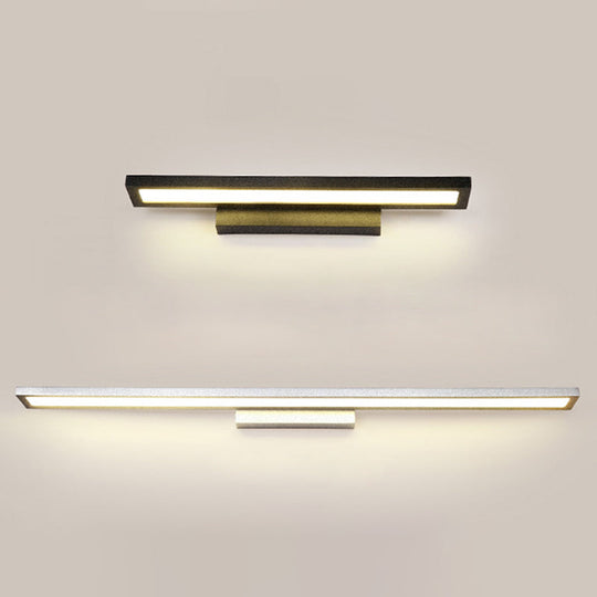 Modern Minimalist Vanity Wall Light In Aluminum With Rectangular Shape