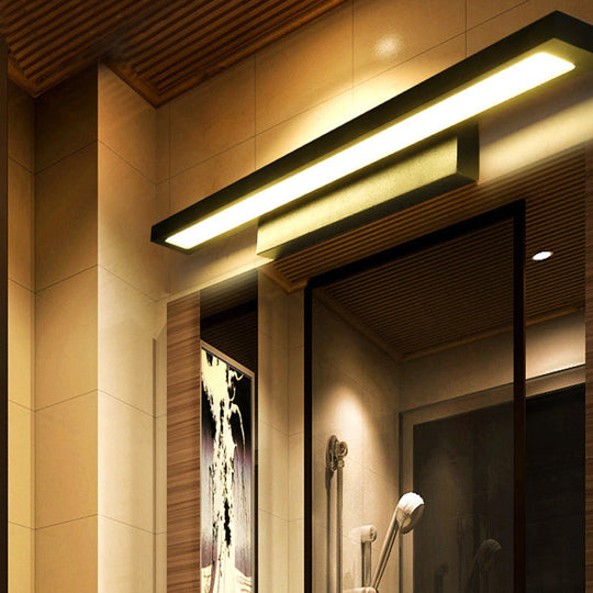 Modern Minimalist Vanity Wall Light In Aluminum With Rectangular Shape