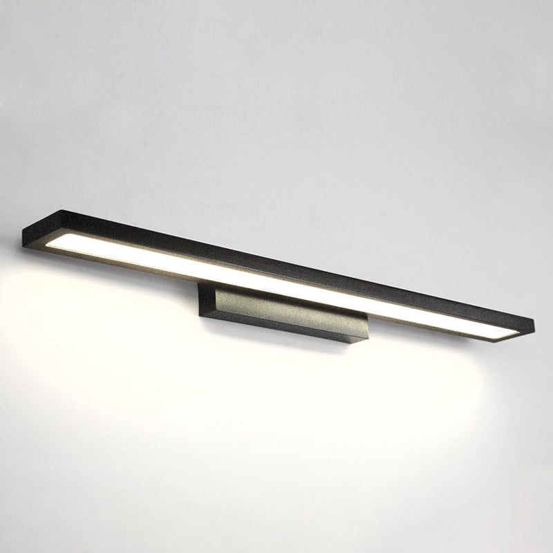Modern Minimalist Vanity Wall Light In Aluminum With Rectangular Shape Black / 23.5 White