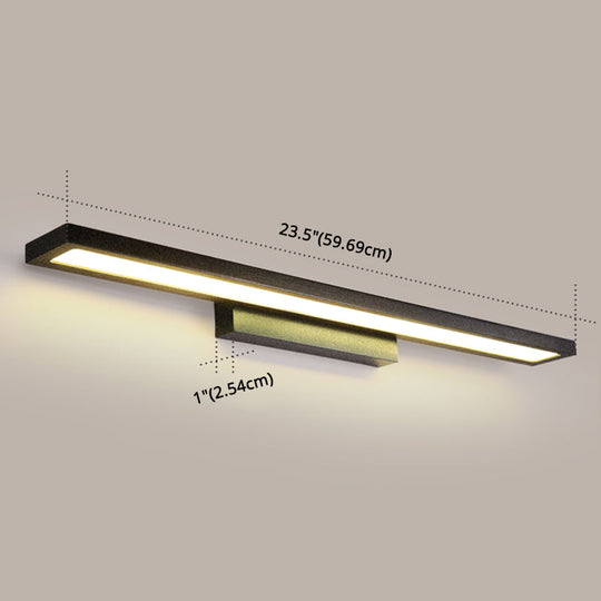Modern Minimalist Vanity Wall Light In Aluminum With Rectangular Shape