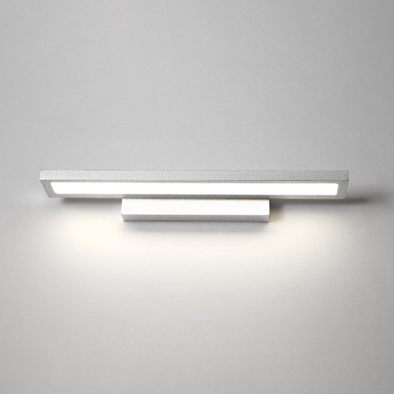 Modern Minimalist Vanity Wall Light In Aluminum With Rectangular Shape Silver / 16 White