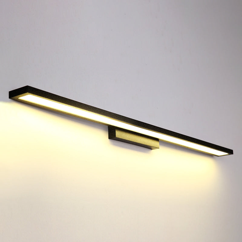 Modern Minimalist Vanity Wall Light In Aluminum With Rectangular Shape Black / 35.5 Warm