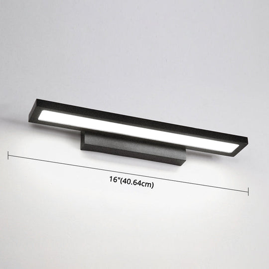 Modern Minimalist Vanity Wall Light In Aluminum With Rectangular Shape