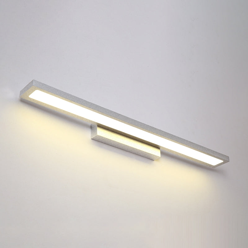 Modern Minimalist Vanity Wall Light In Aluminum With Rectangular Shape Silver / 23.5 Warm
