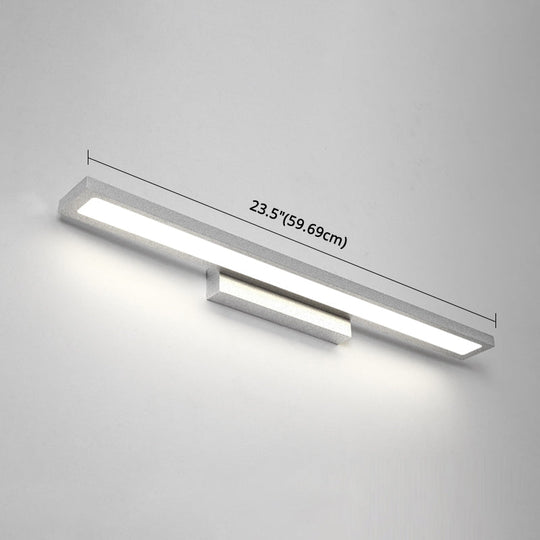 Modern Minimalist Vanity Wall Light In Aluminum With Rectangular Shape