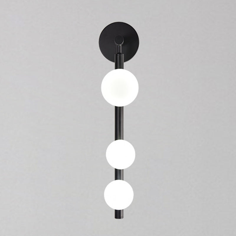Modern Luxury Glass Vanity Light - 3 Spherical Wall Lights Black