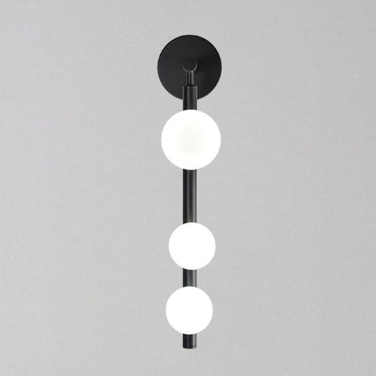 Modern Luxury Glass Vanity Light - 3 Spherical Wall Lights Black