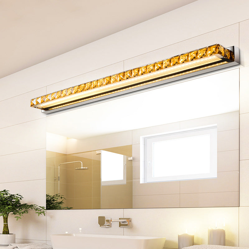 Modern Crystal Vanity Wall Light - Rectangular Luxury Style Single Fixture