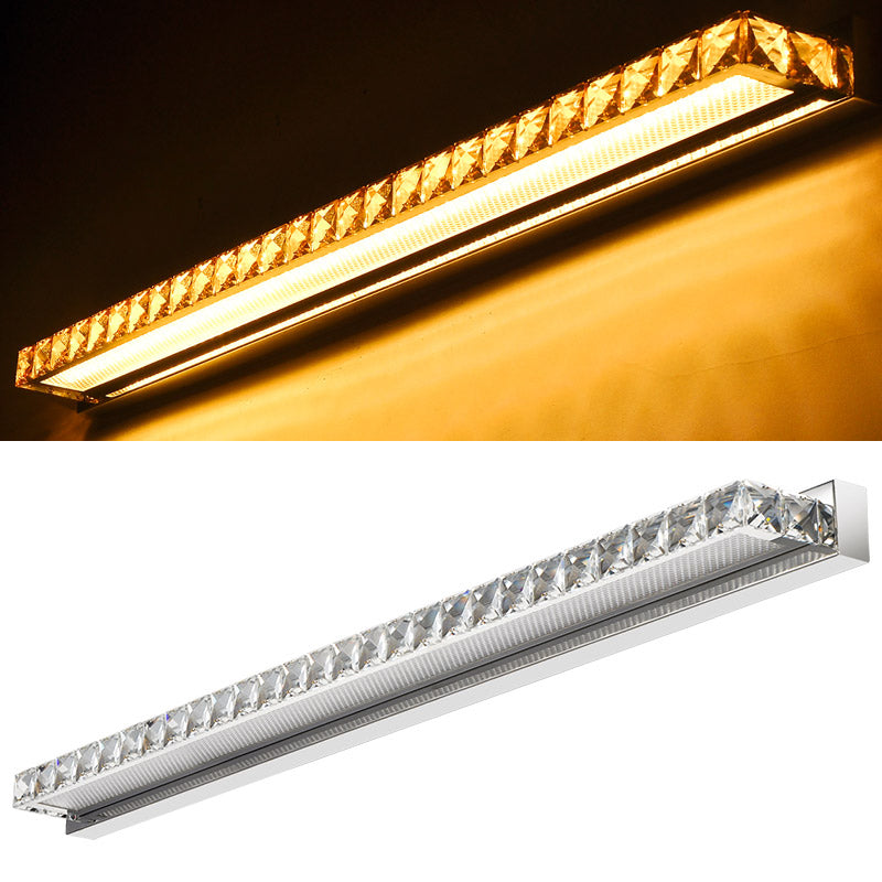 Modern Crystal Vanity Wall Light - Rectangular Luxury Style Single Fixture