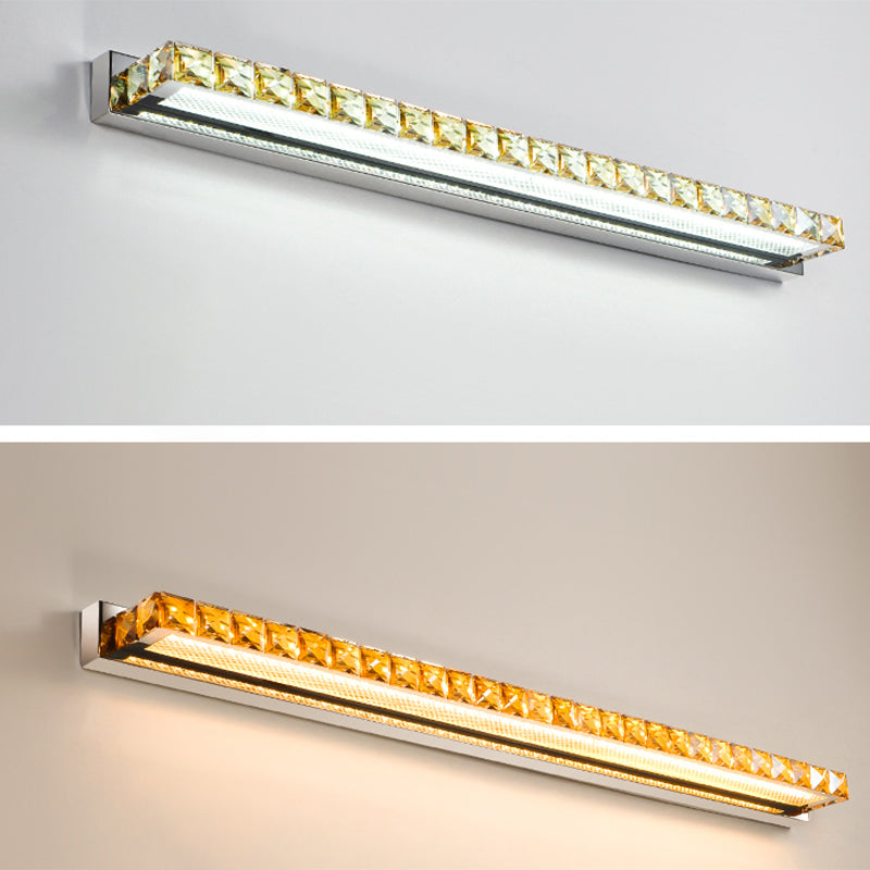 Modern Crystal Vanity Wall Light - Rectangular Luxury Style Single Fixture