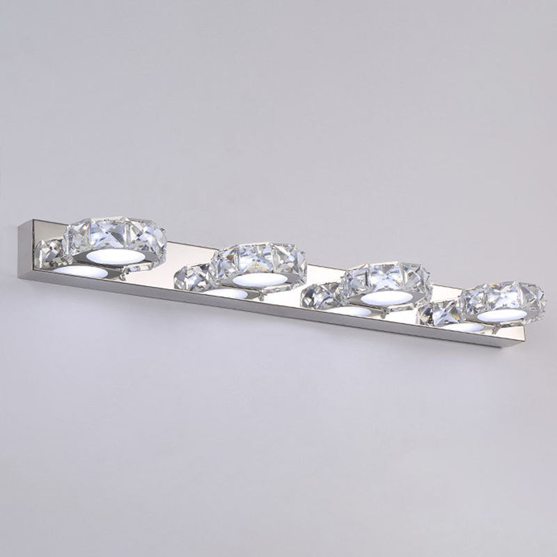 Crystal Circle Vanity Wall Light - Modern Minimalist Style For A Stylish Look 4 / Clear Round